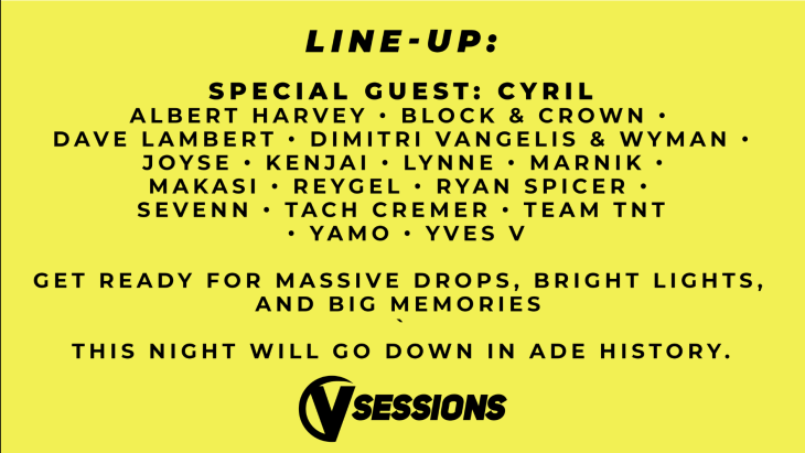 V Sessions at ADE 23rd october The Tequila Club